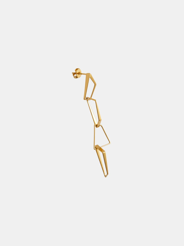 Silver earring, gold-plated - Edgy 4
