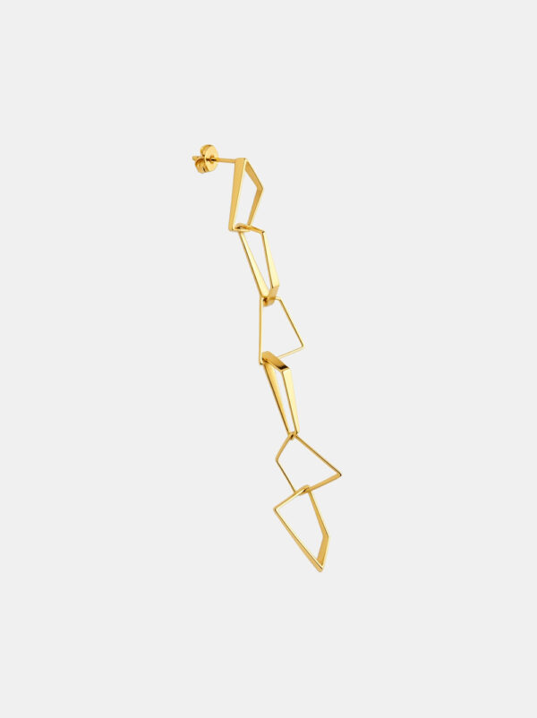 Silver earring, gold-plated - Edgy 6