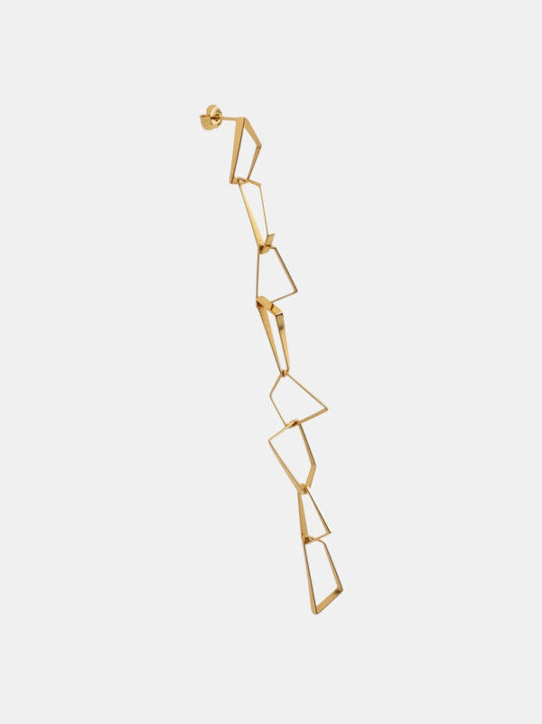 Silver earring, gold-plated - Edgy 8