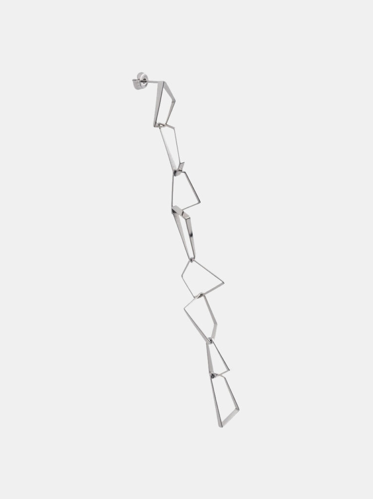Single Earring, 925 Sterling Silver - Edgy 8