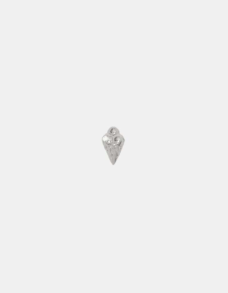 Single Earring with Diamond, 18K White Gold - Melting Icecream