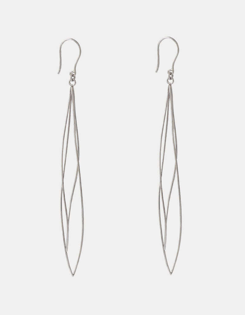 Kolczyki, 18K białe złoto - Fancy Earwire