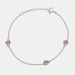 Catch Bracelet with 3 pink Tourmaline's in Sterling Silver.