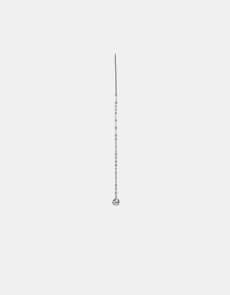 Single Earring with White Topaz, 925 Sterling Silver - Spark