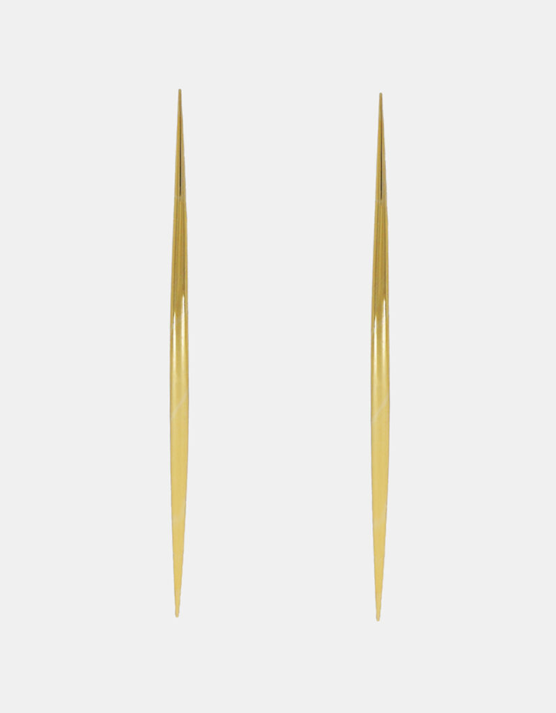 Earrings, 925 Sterling Silver, Yellow Gold Plated - Daggers