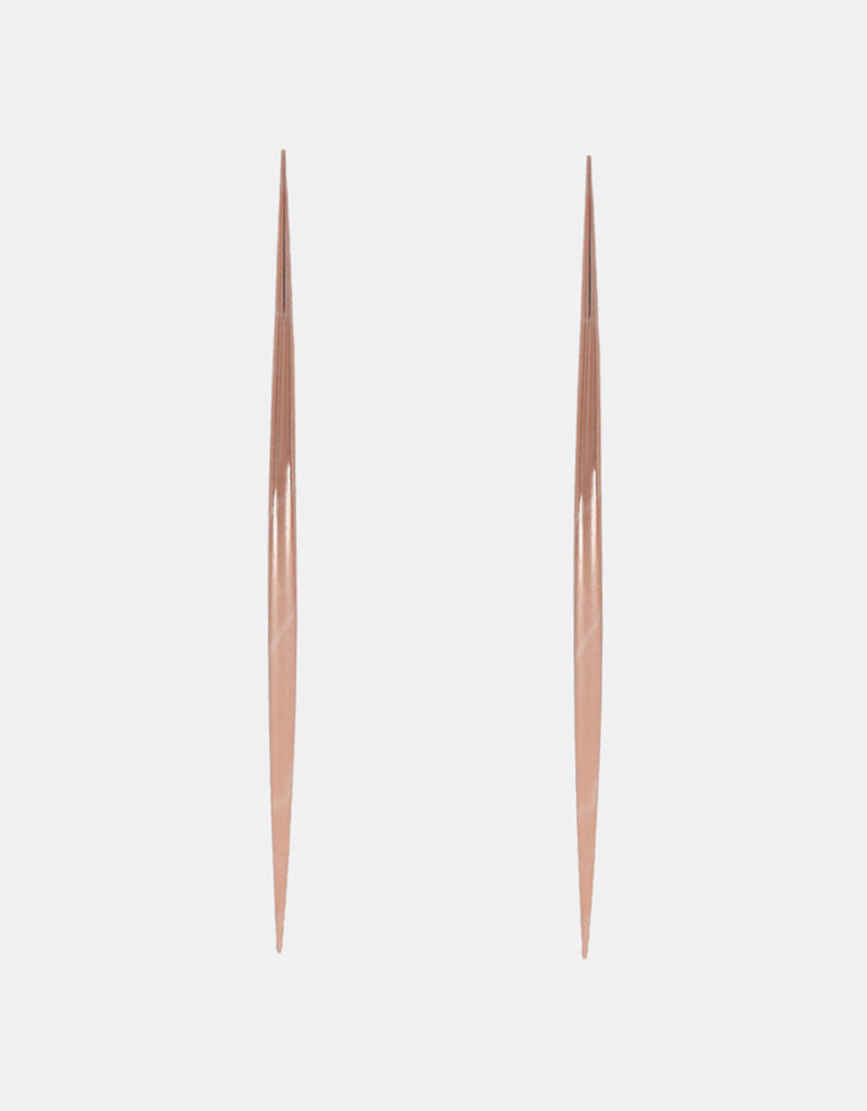 Earrings, 925 Sterling Silver, Rose Gold Plated - Daggers