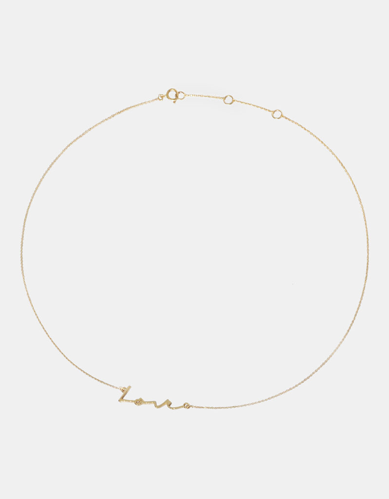 Necklace, 14K Yellow Gold - Love