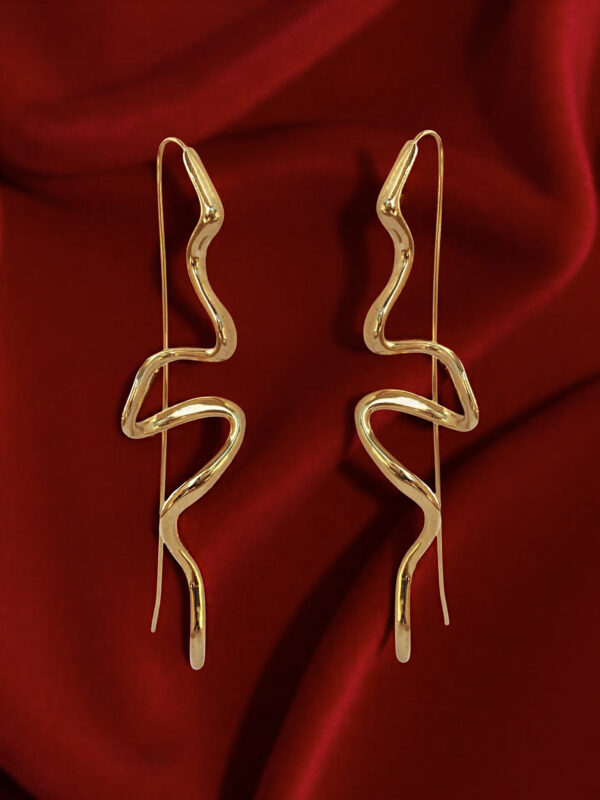 Silver earrings, gold-plated - Roots