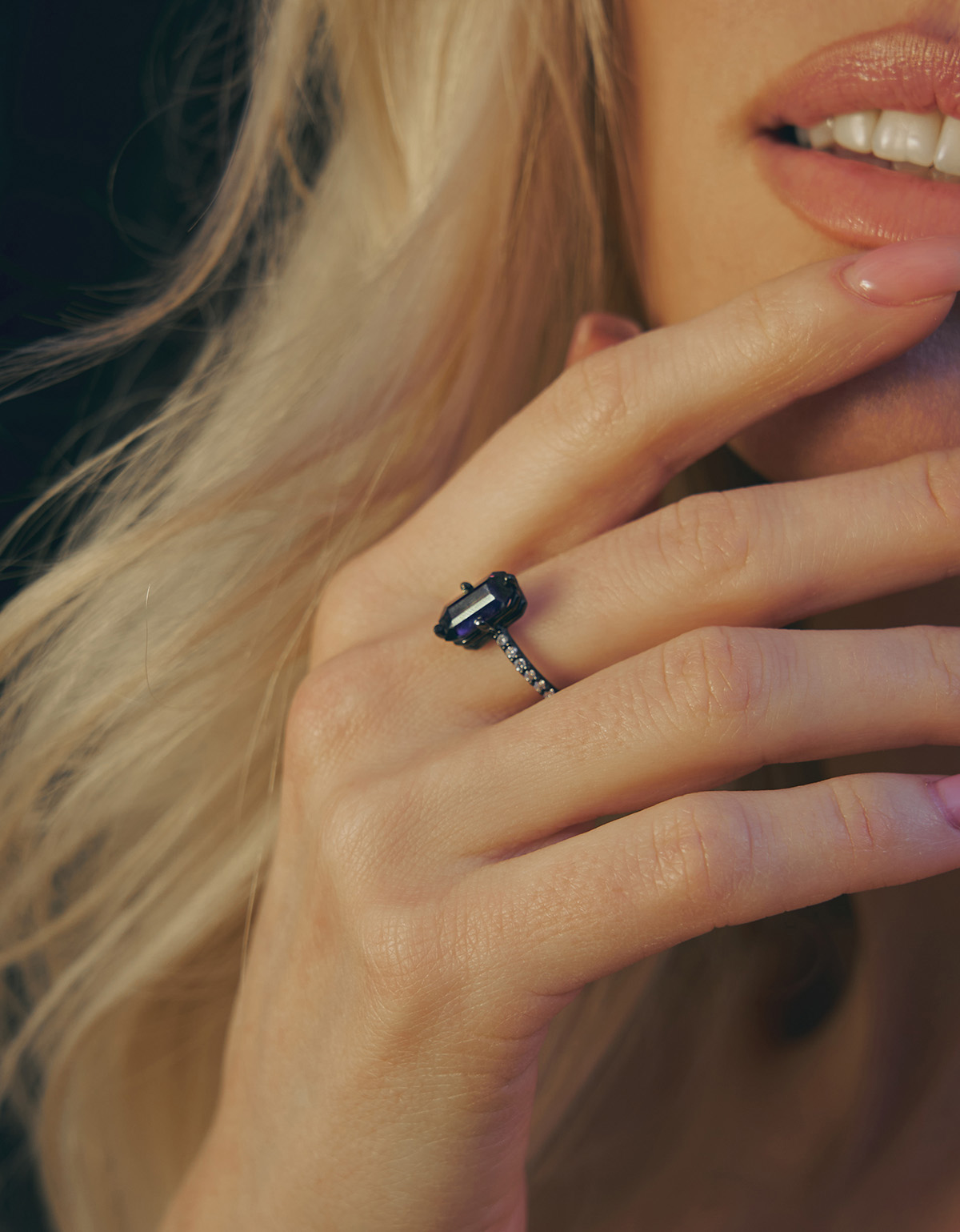 Spinel, diamenty, pierścionek, Sen Jewelry