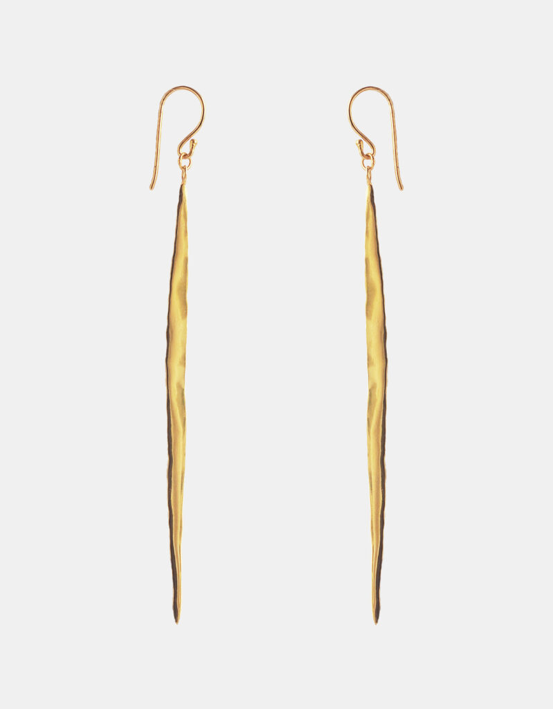 Earrings, 925 Sterling Silver, Yellow Gold Plated - Rill