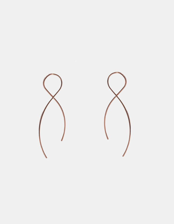 Loop earrings, 925 silver, gilded with yellow gold