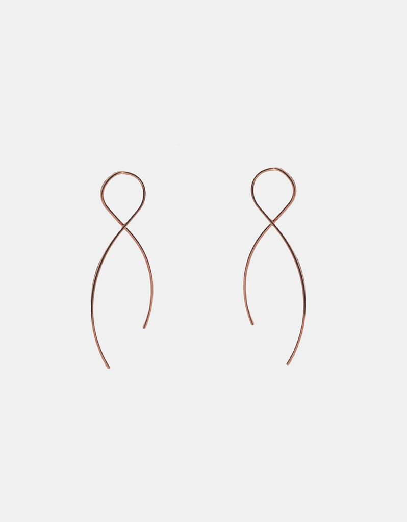 Earrings, 925 Sterling Silver, Rose Gold Plated - Loop
