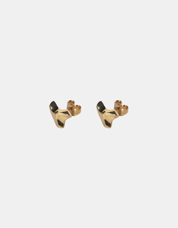 Astro One earrings, 925 silver, yellow gold-plated