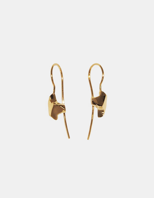 Astro Two earrings, 925 silver, yellow gold-plated