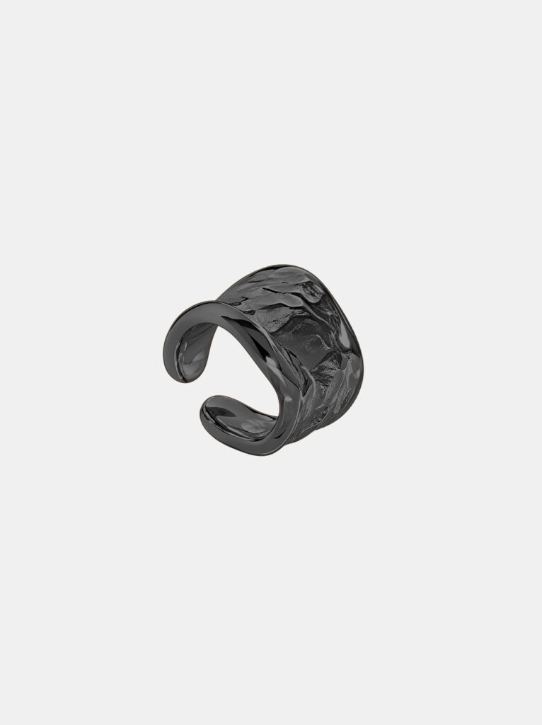 Ear Cuff, 925 Sterling Silver, Ruthenium Plated - Olimp