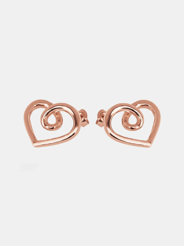 Silver earrings, gold-plated - Heart