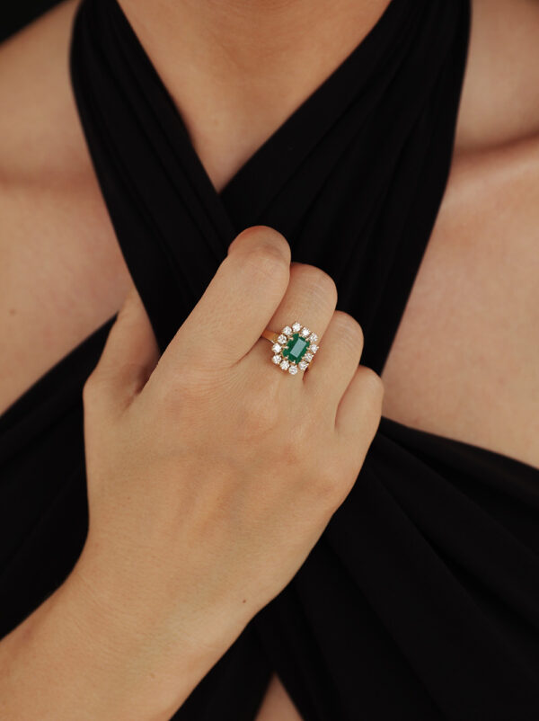 Pierścionek Modern Emerald, 14K żółte złoto