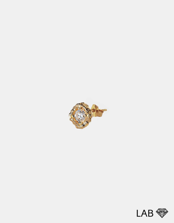 Single earring Desire Lab Brillant Stud, 14K yellow gold_0.2 ct