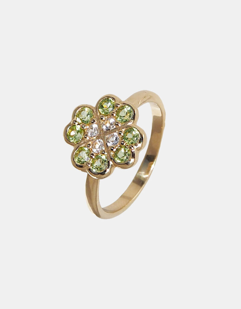 Pierścionek, 14K żółte złoto - Lucky Clover