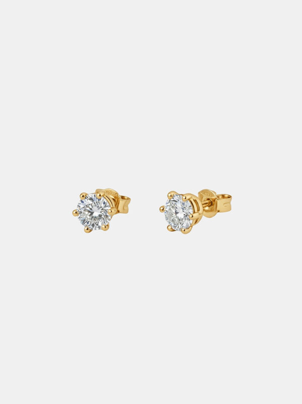 Kolczyki złote, diament lab - Classic Studs