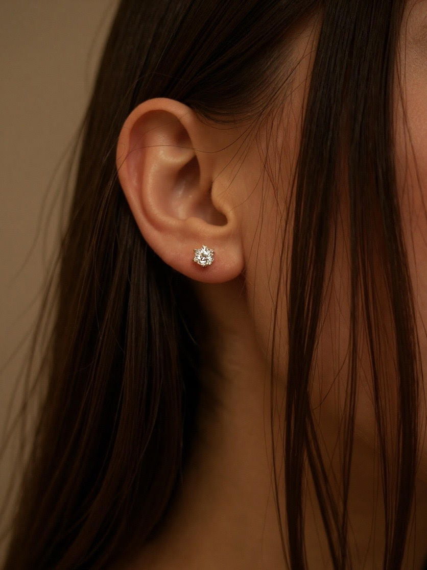 Kolczyki złote, diament lab - Classic Studs