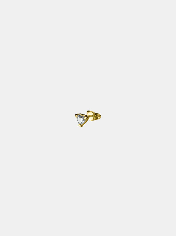 Gold earring, lab diamond - Little Heart