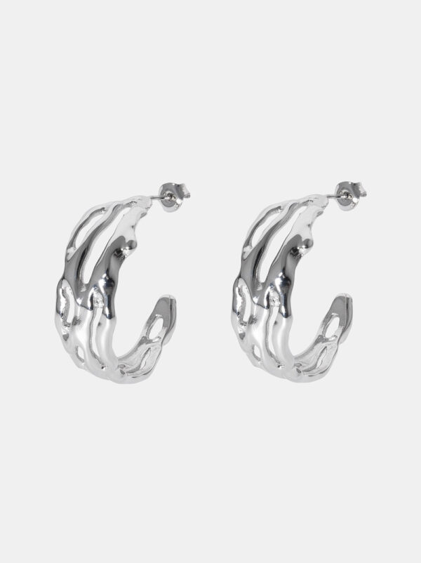 Kolczyki srebrne - Fluid Hoops