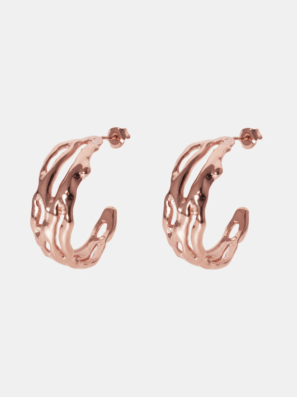Kolczyki srebrne, złocone - Fluid Hoops