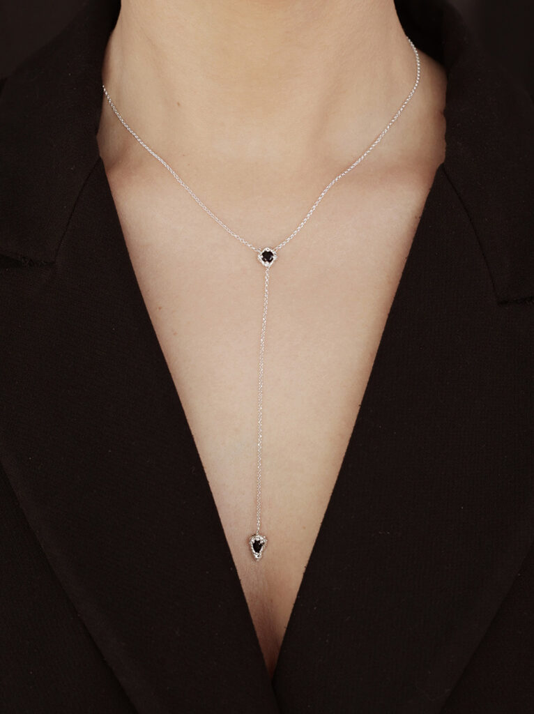 Necklace with Onyx, 925 Sterling Silver - Desire