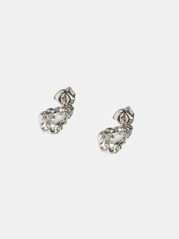 Kolczyki srebrne, topaz - Desire Pear Studs