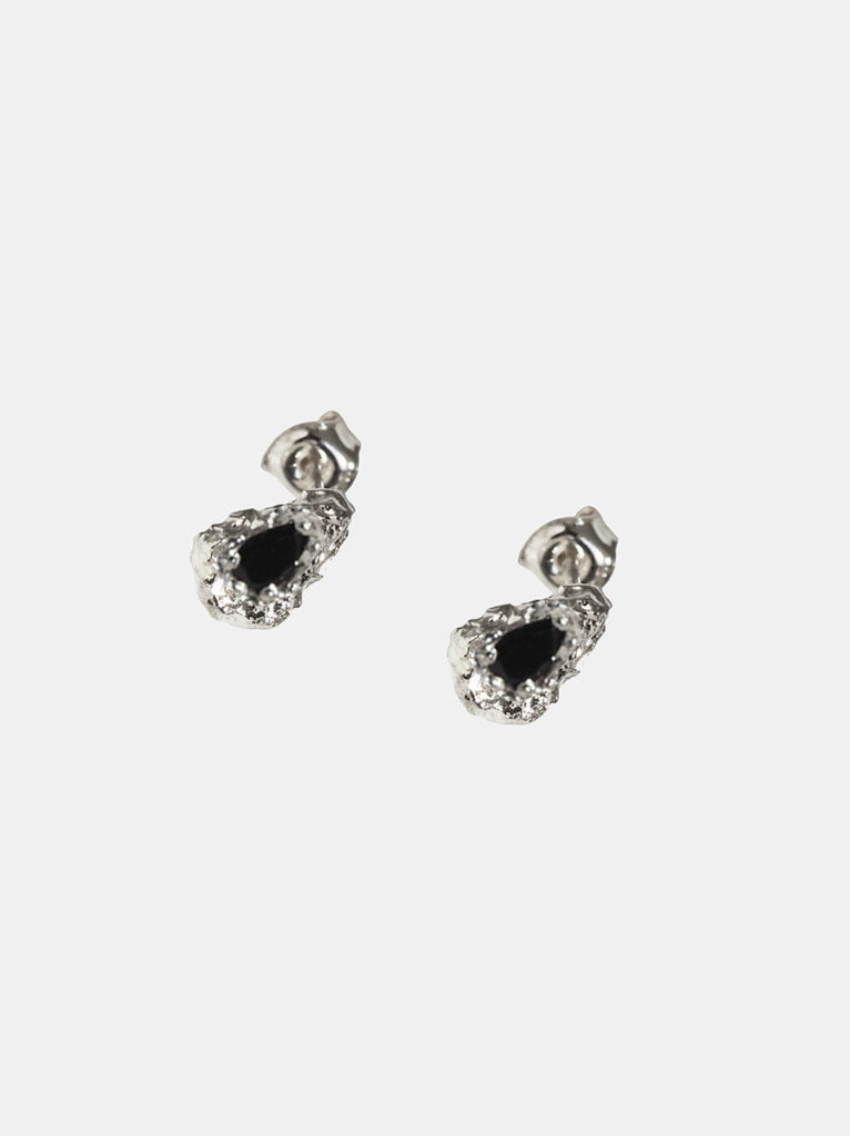 Kolczyki z onyksem, srebro 925 - Desire Pear Studs