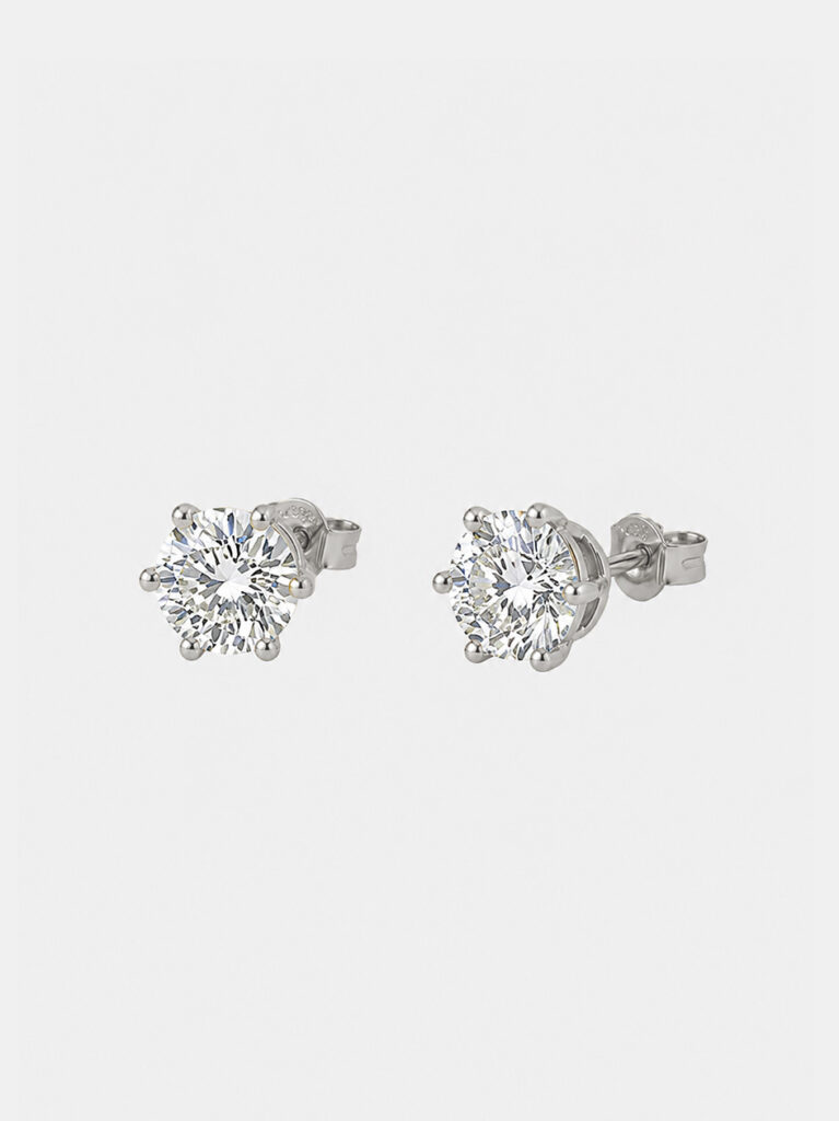 Kolczyki złote, diament lab - Classic Studs 2ct